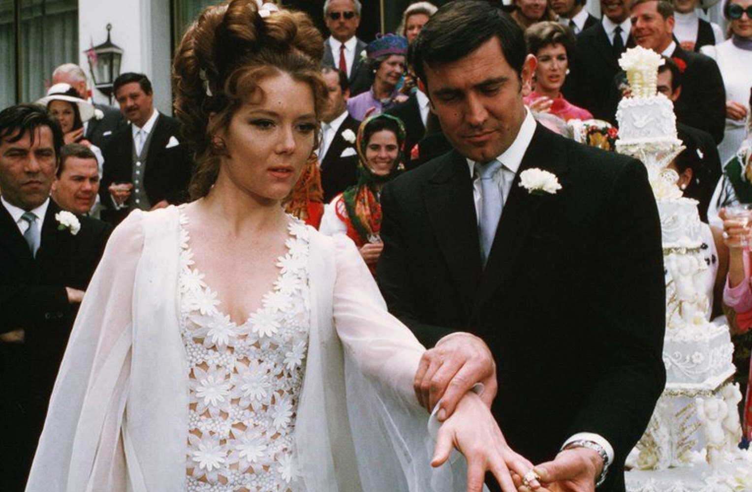 Diana Rigg and George Lazenby as James Bond in On Her Majesty's Secret Service
