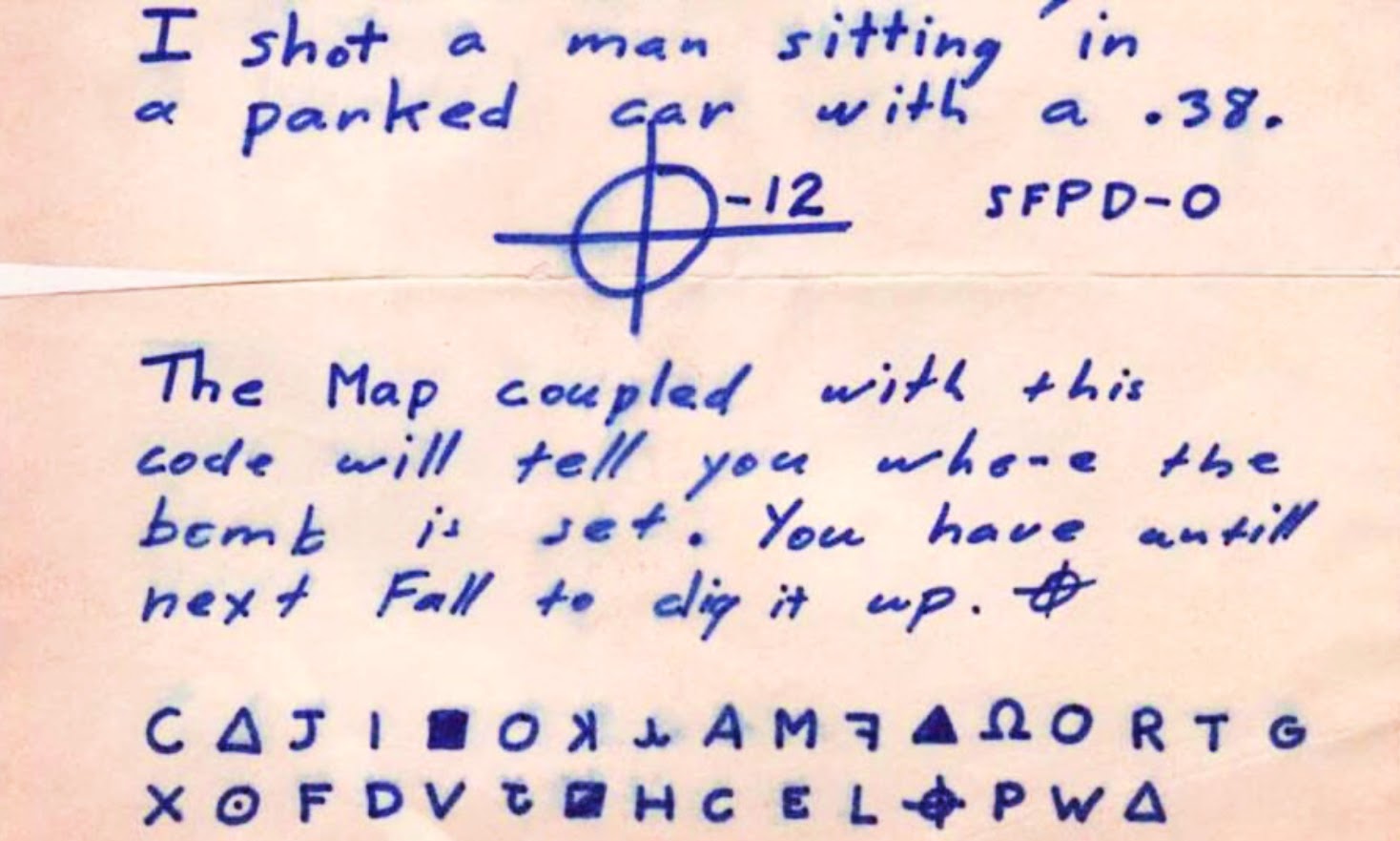 Zodiac killer puzzle and cipher 