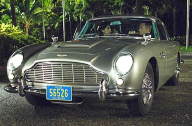 Daniel Craig's DB5 Aston Martin parked outside of his hotel in Casino Royale