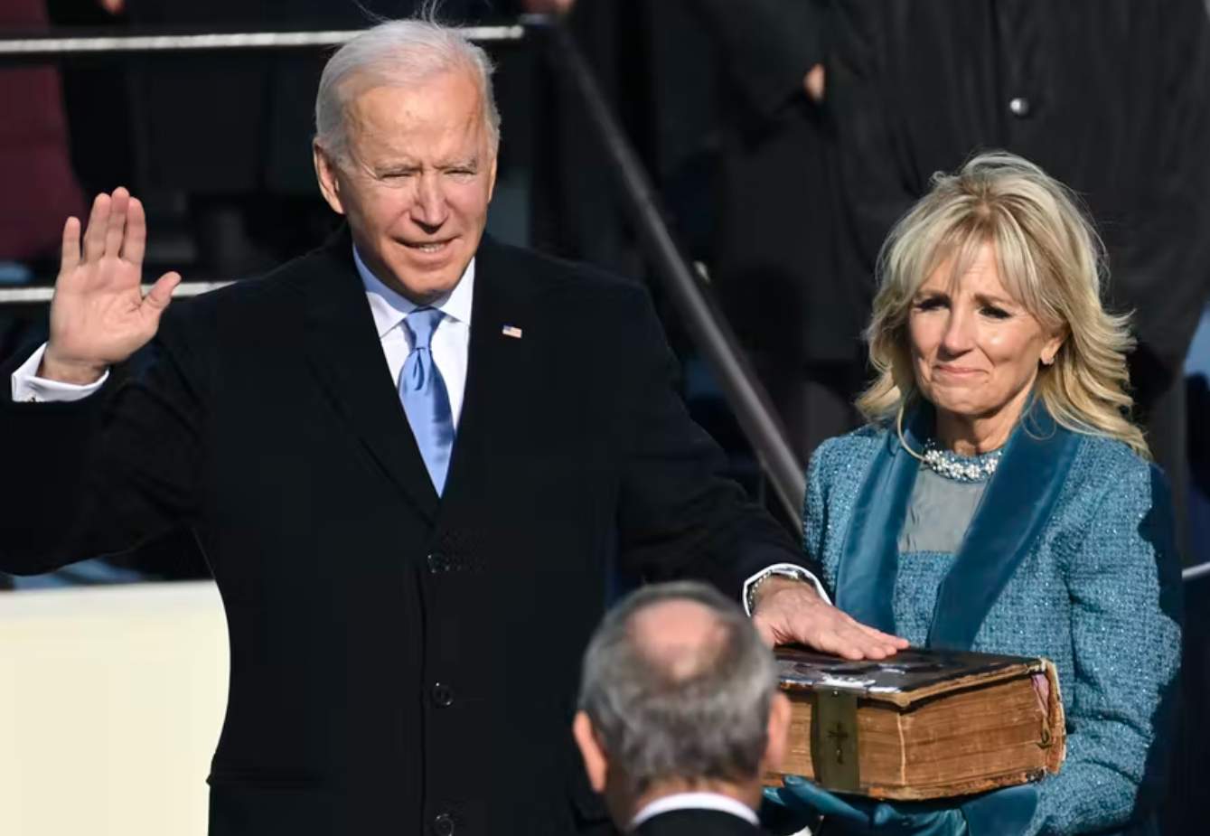 US President Joe Biden swearing in ceremony with his bible