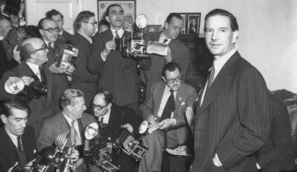 Kim Philby's press conference; denying he is a KGB spy