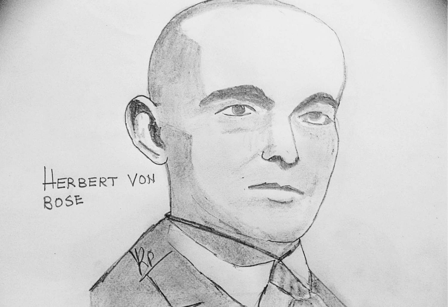 A sketch of Herbert von Bose, Nazi whistleblower, 1934