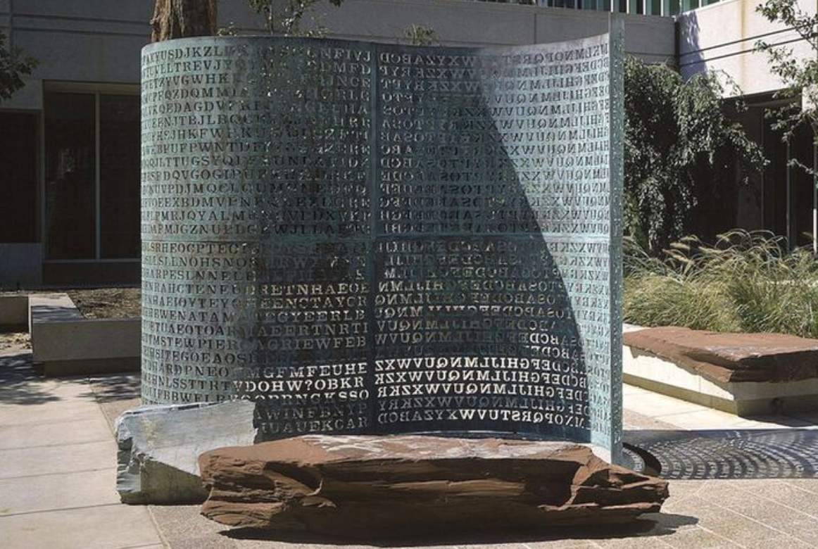 Jim Sanborn’s encrypted Kryptos sculpture at the CIA HQ