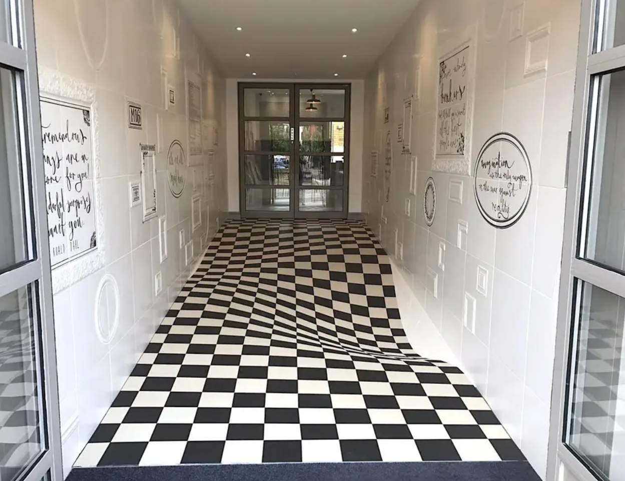 The patterned hallway Optical Illusions That Went Viral