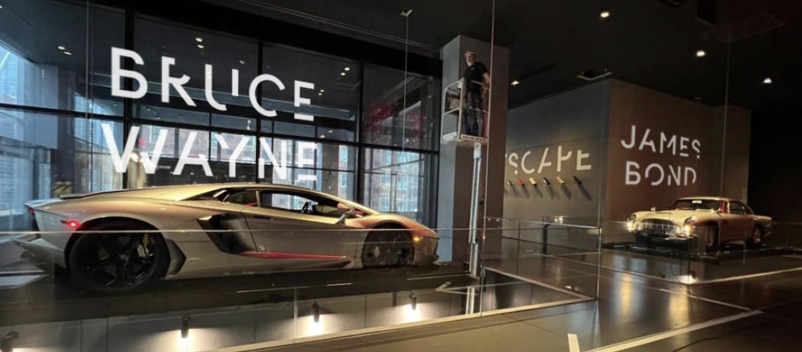 SPYSCAPE HQ in New York City boasts cars made famous in the James Bond and Batman movies including the Batmobile and DB5 Aston Martin