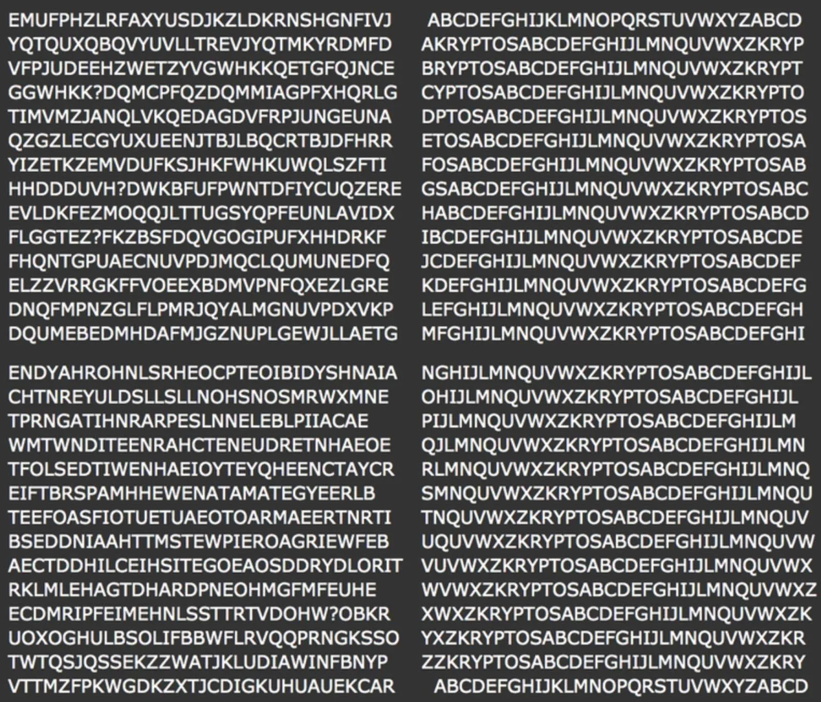 The Kryptos puzzle at the CIA 