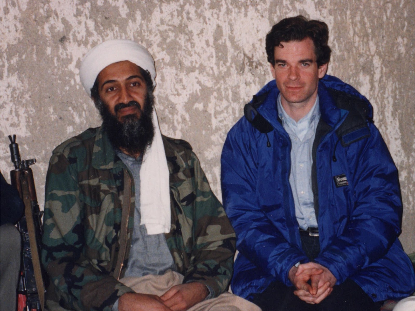 CNN journalists Peter Bergen with Osama bin Laden, 1997