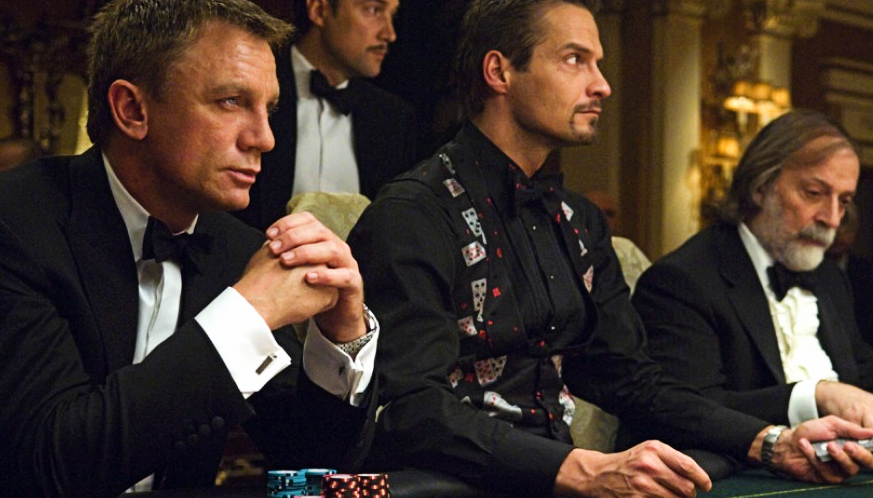 Daniel Craig at the casino as 007 in Casino Royale