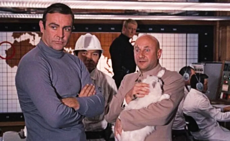 James Bond (Sean Connery) with his arch enemy Blofeld