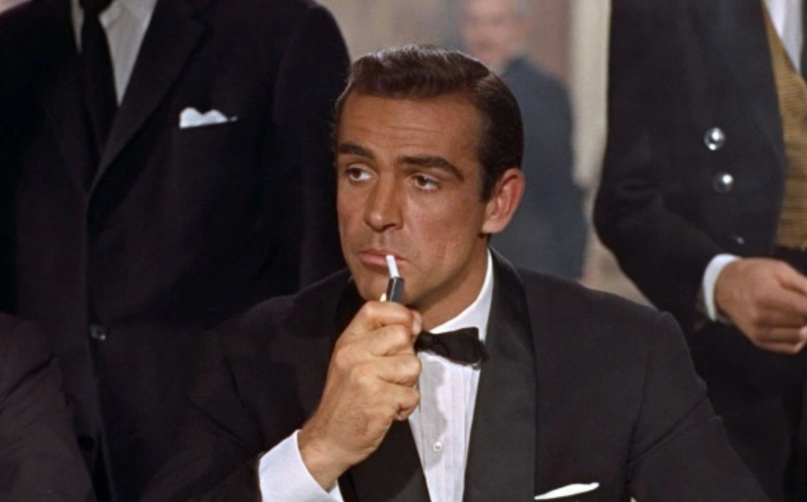 Sean Connery as James Bond at the casino table in Dr. No