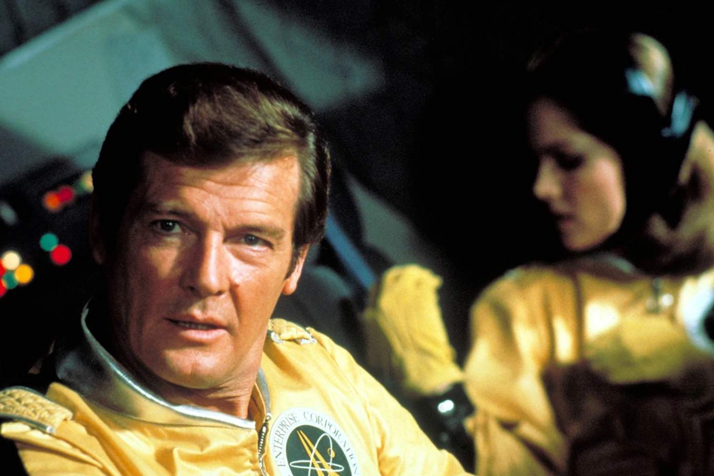 007 (Roger Moore) blasts into outer space in Moonraker