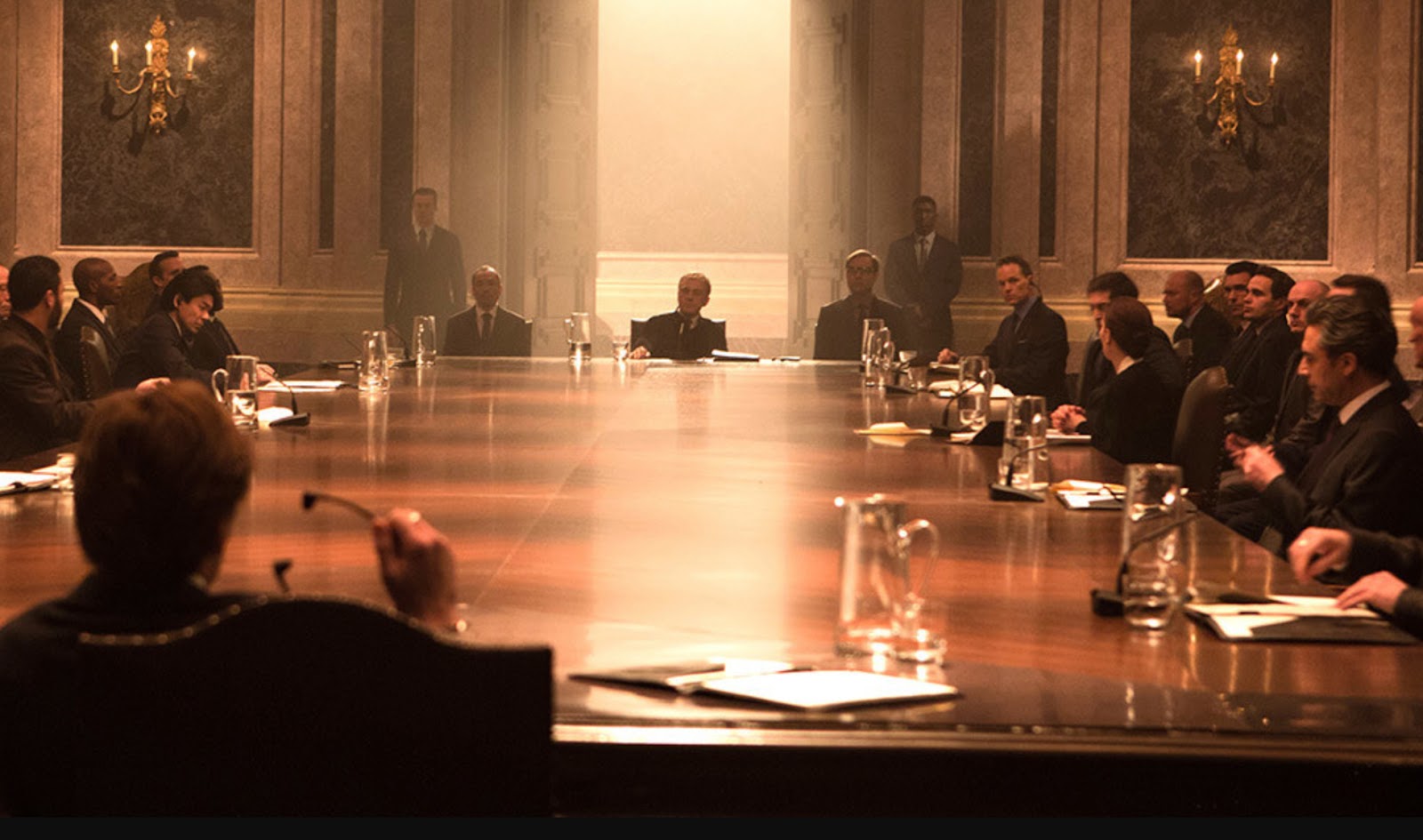 A board meeting for Spectre, Bond's evil arch enemy