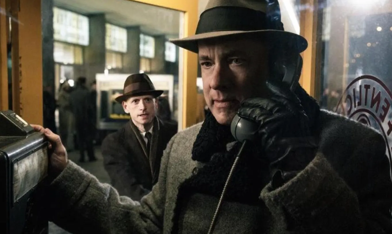 Tom Hanks in Bridge of Spies picks up a phone