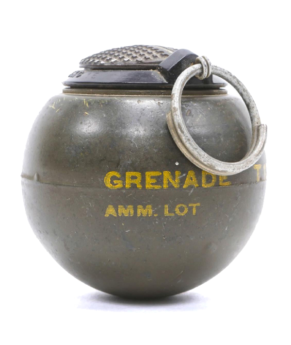 These WWII grenades were designed to emulate the size, shape and feel of a baseball, on the assumption that American soldiers would instinctively be able to throw with accuracy a grenade modeled on the great American pastime!