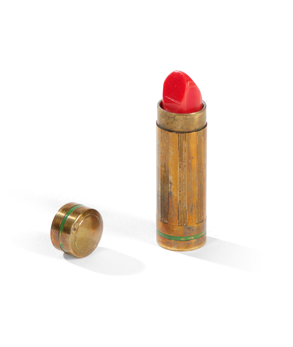 This French lipstick holder was created for Britain’s female Special Ops agents (SOE). Under the fake wax lipstick is a secret compartment designed to hold a small object such as a cyanide suicide pill or ‘L-pill’ (lethal pill) for use if the agent was captured by the enemy.