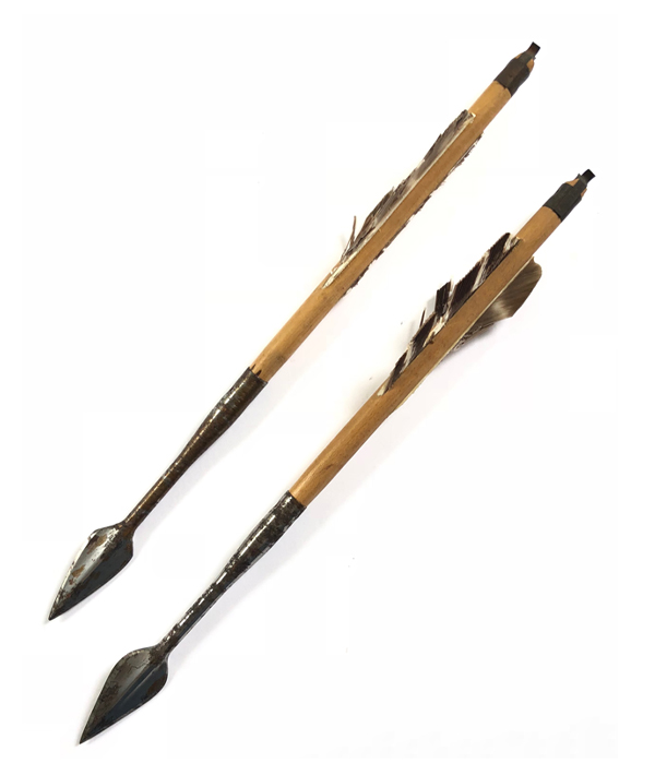 These arrows were designed for the ‘Little Joe’ crossbow used by American operatives behind enemy lines during WWII. Looking to the past for inspiration, America’s OSS experimented with a silent, easily concealed weapon to silence guard dogs.