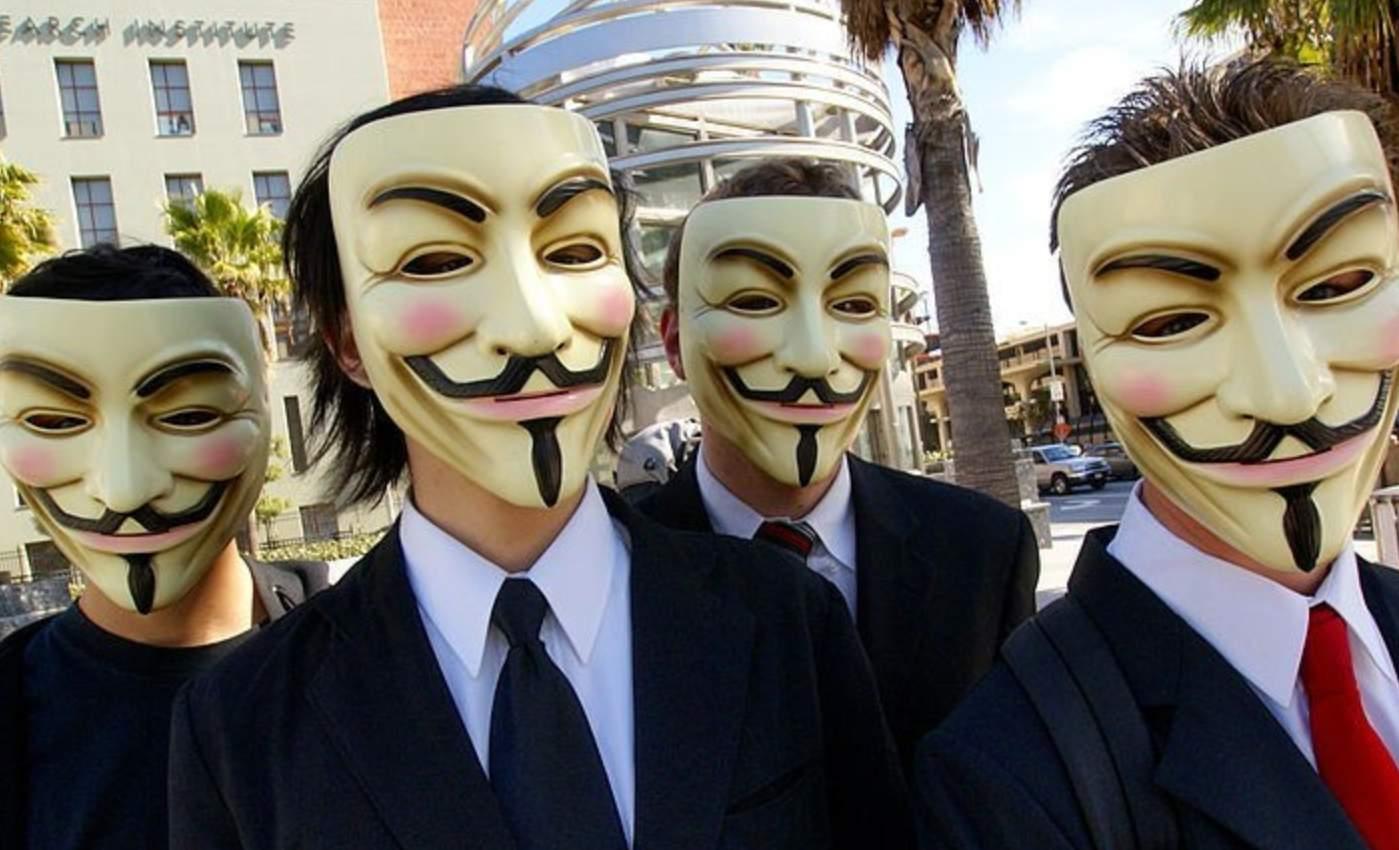 Anonymous hackers use the Guy Fawkes mask