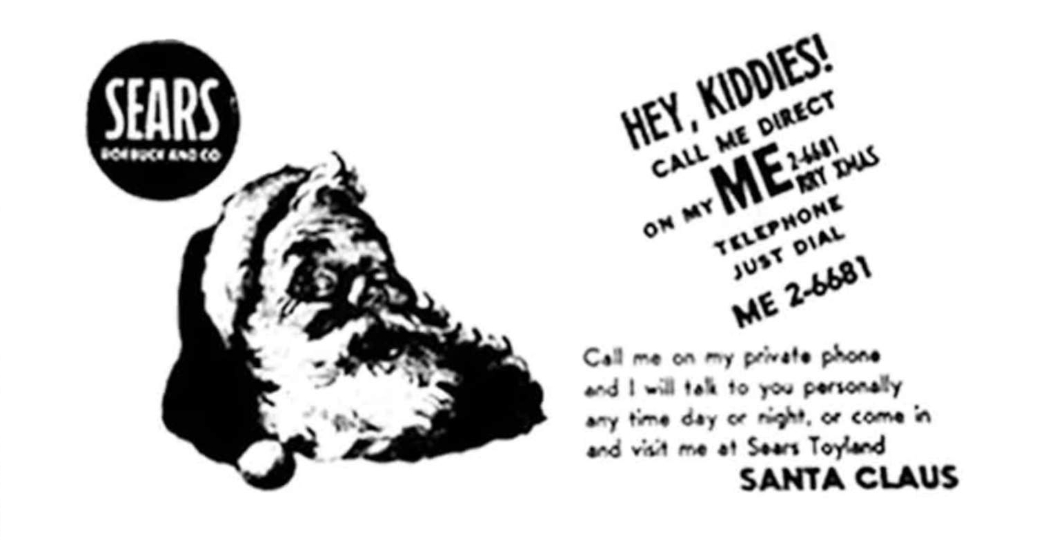 Sears ad for Santa