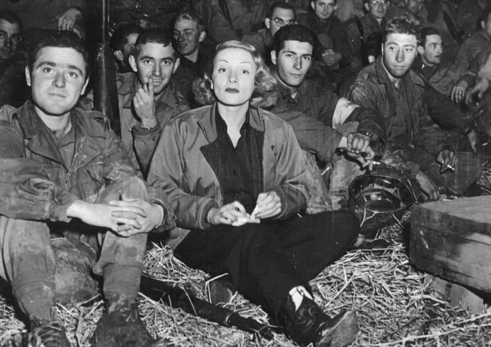 Marlene Dietrich with the US military