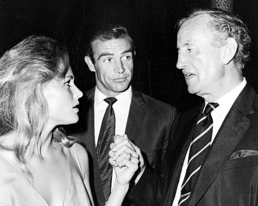 Ian Fleming with Sean Connery and Bond star Ursula Andress