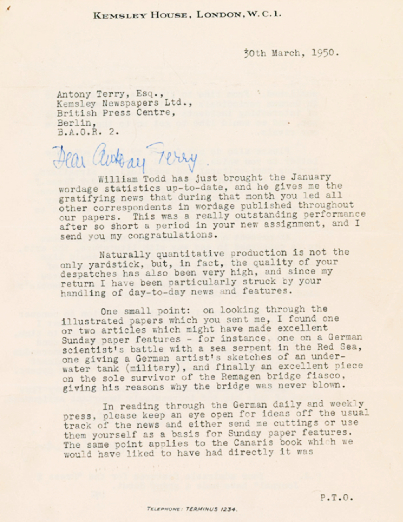 Ian Fleming Spy Letter, part of the SPYSCAPE collection