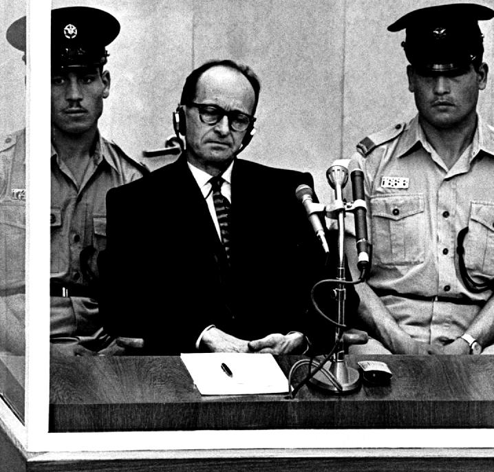 Adolf Eichmann, Nazi SS officer, in court in Jerusalem