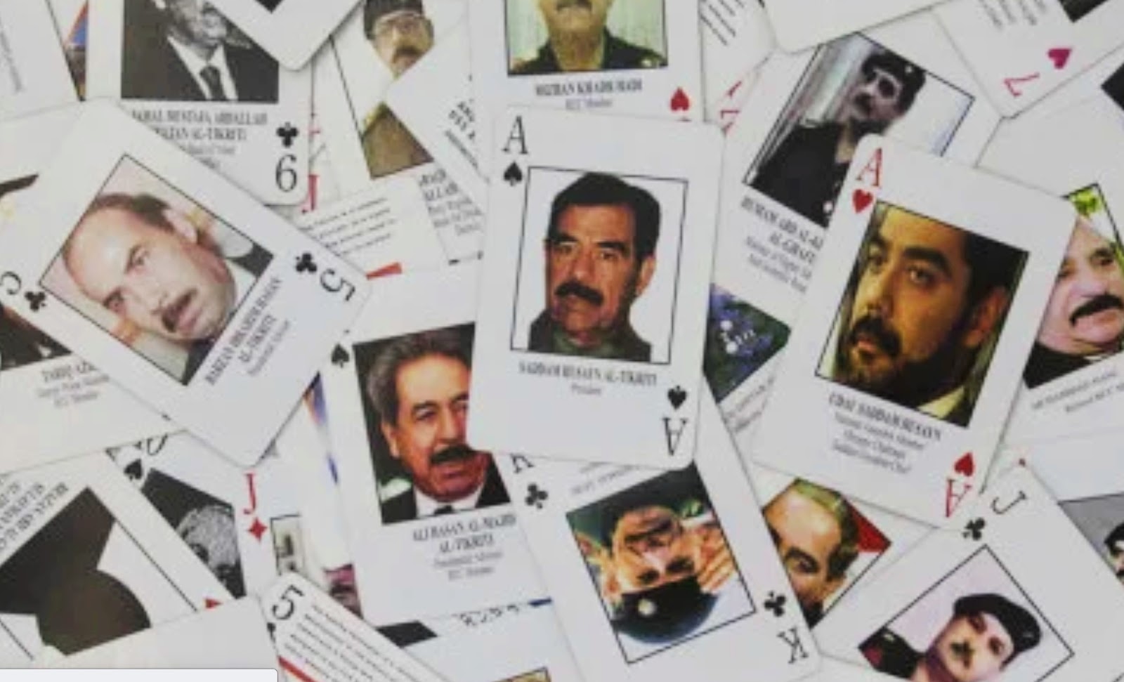 The US Deck of cards with targets including Saddam Hussein