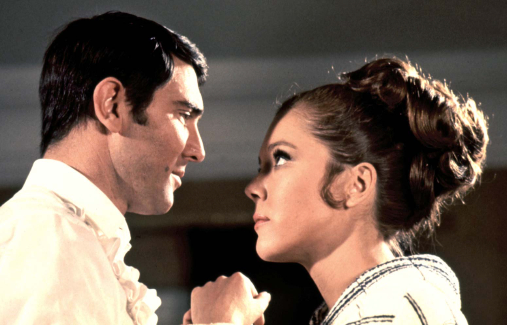 George Lazenby and Diana Rigg in 007 movie