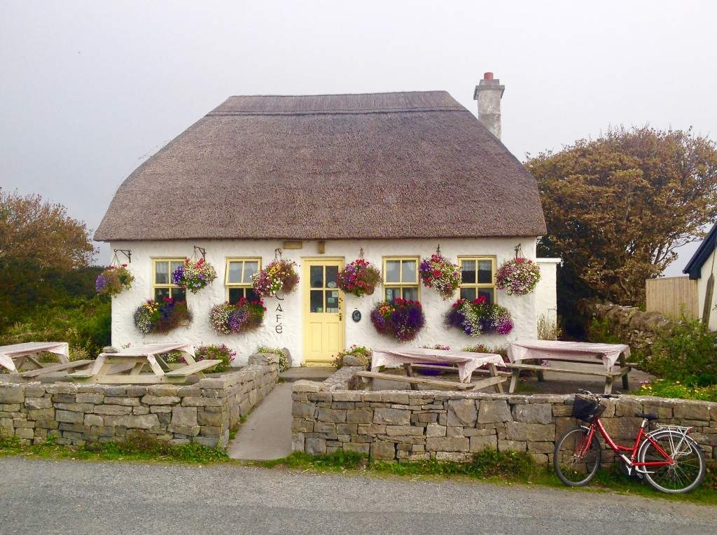 Scenic view of an Irish thatched house