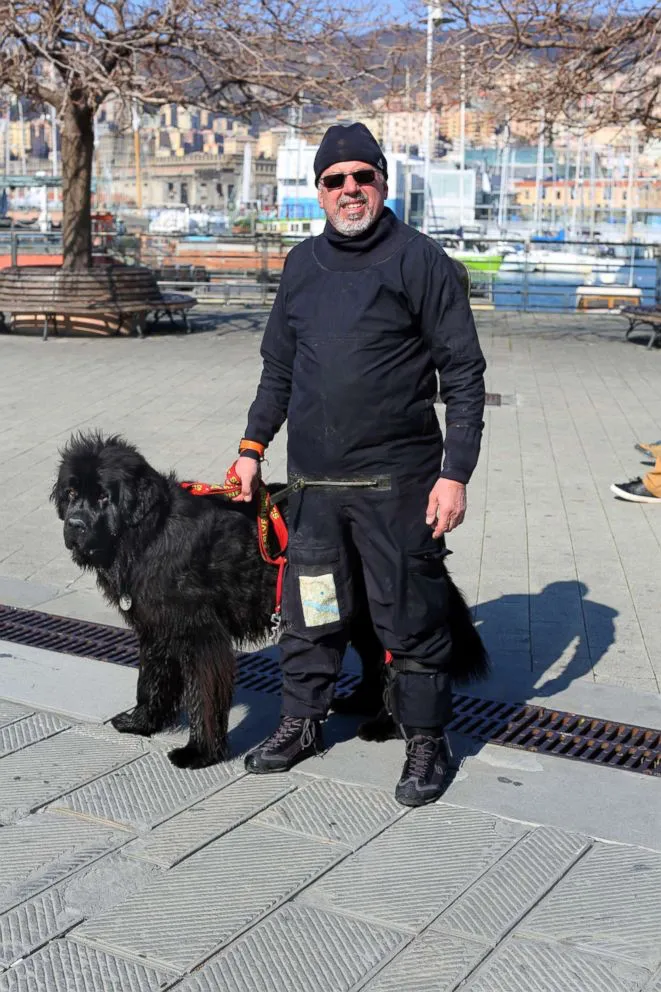 Reef, the lifeguard dogwith Ferruccio