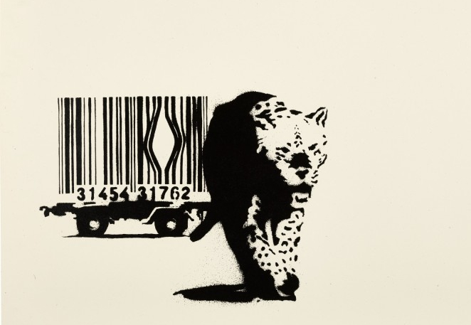 Banksy barcode art