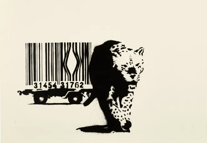 Banksy barcode art