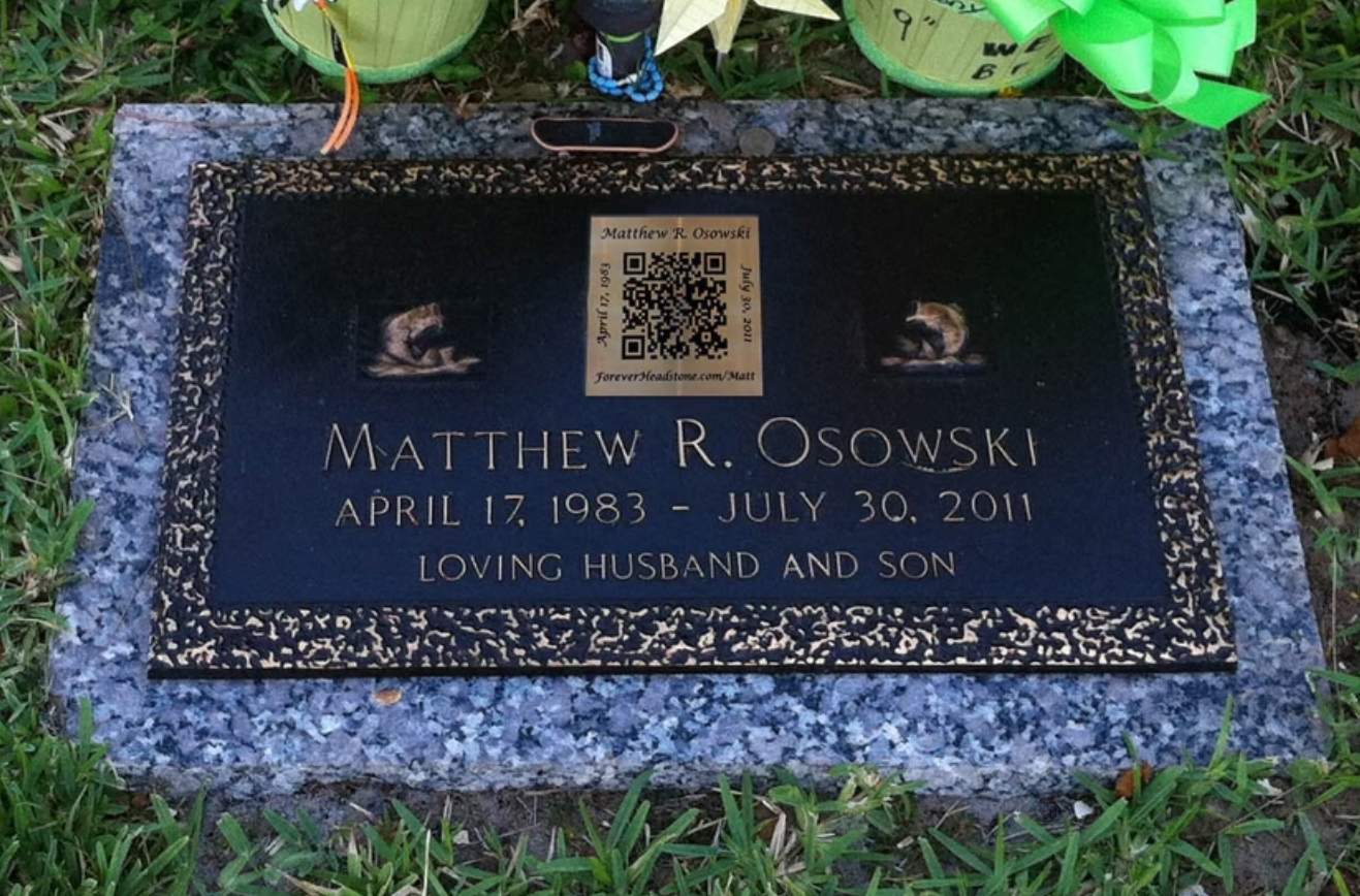 QR codes have been added to grave stones