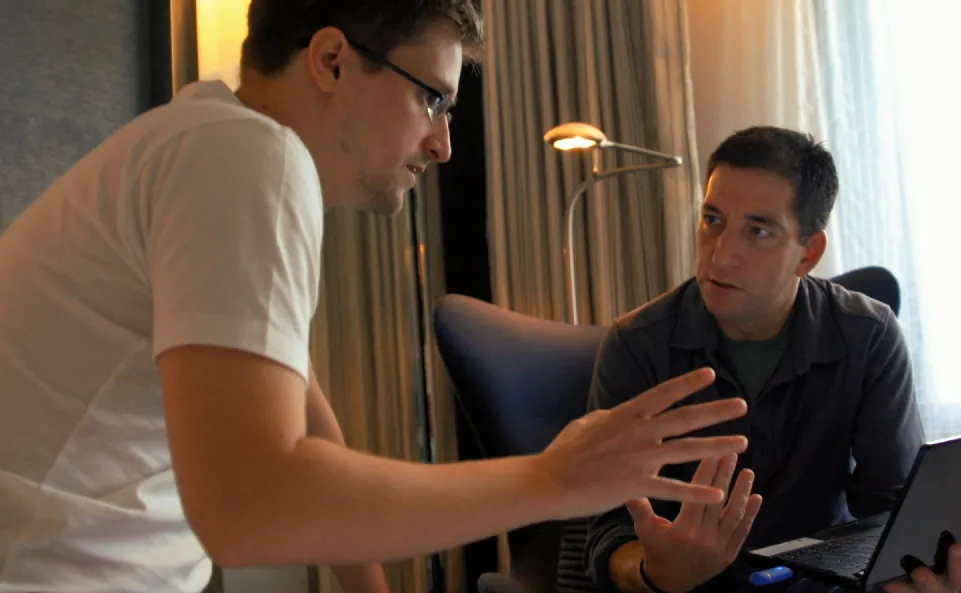 Edward Snowden and journalist/lawyer Glenn Greenwald in 2013