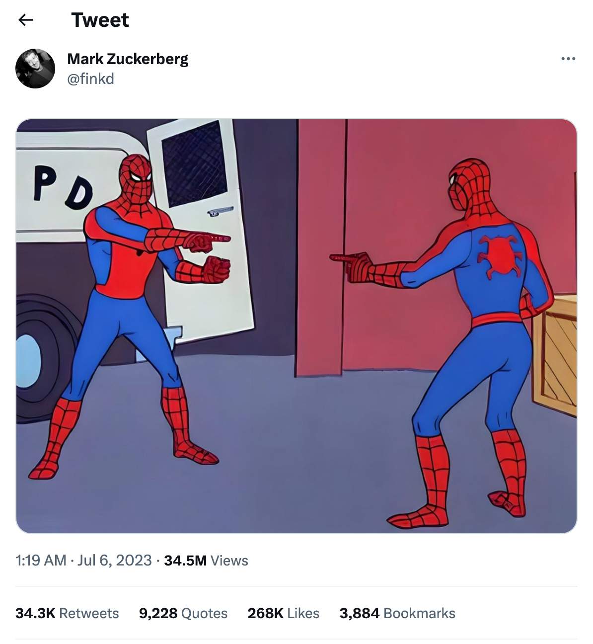 Zuckerberg's Tweet