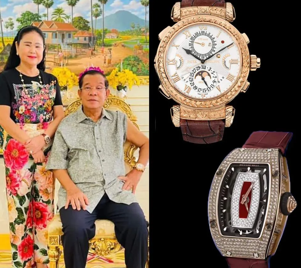 Cambodian PM Hun Sen wears a Patek Philippe Grandmaster Chime 5175​​ (top)