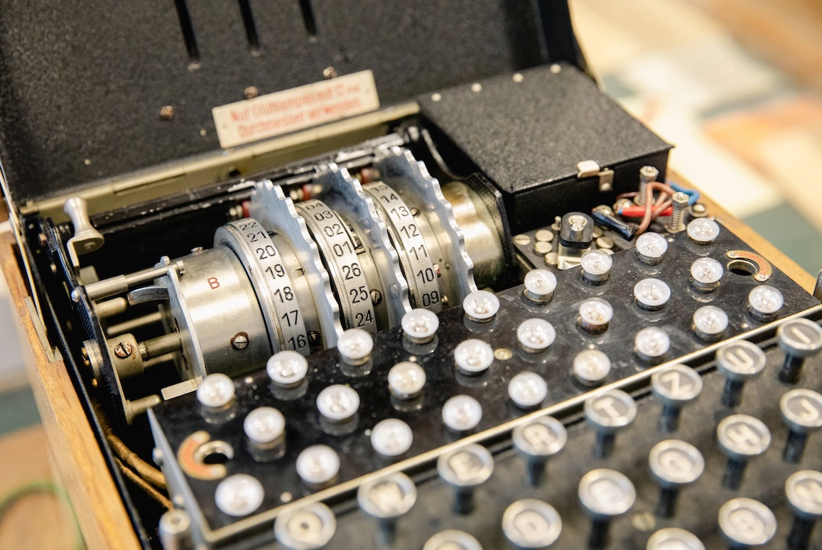 An encryption machine codes communications